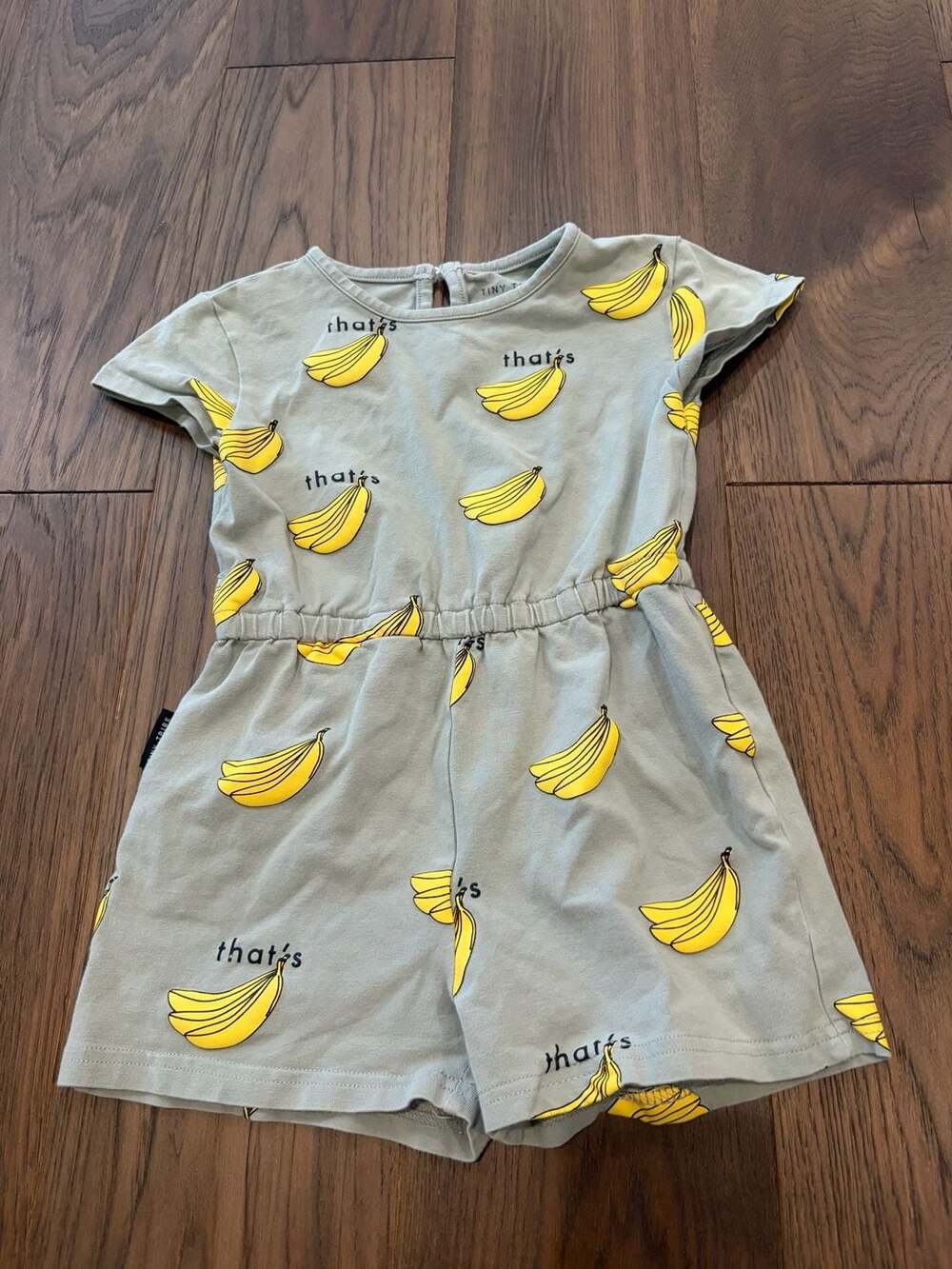 Tiny Tribe Banana Print Short Romper 4T